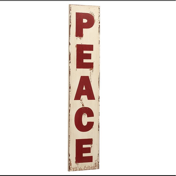 Pottery Barn Large Distressed and Rustic Wooden Peace Sign ☮️✌️🕊 - Picture 1 of 17